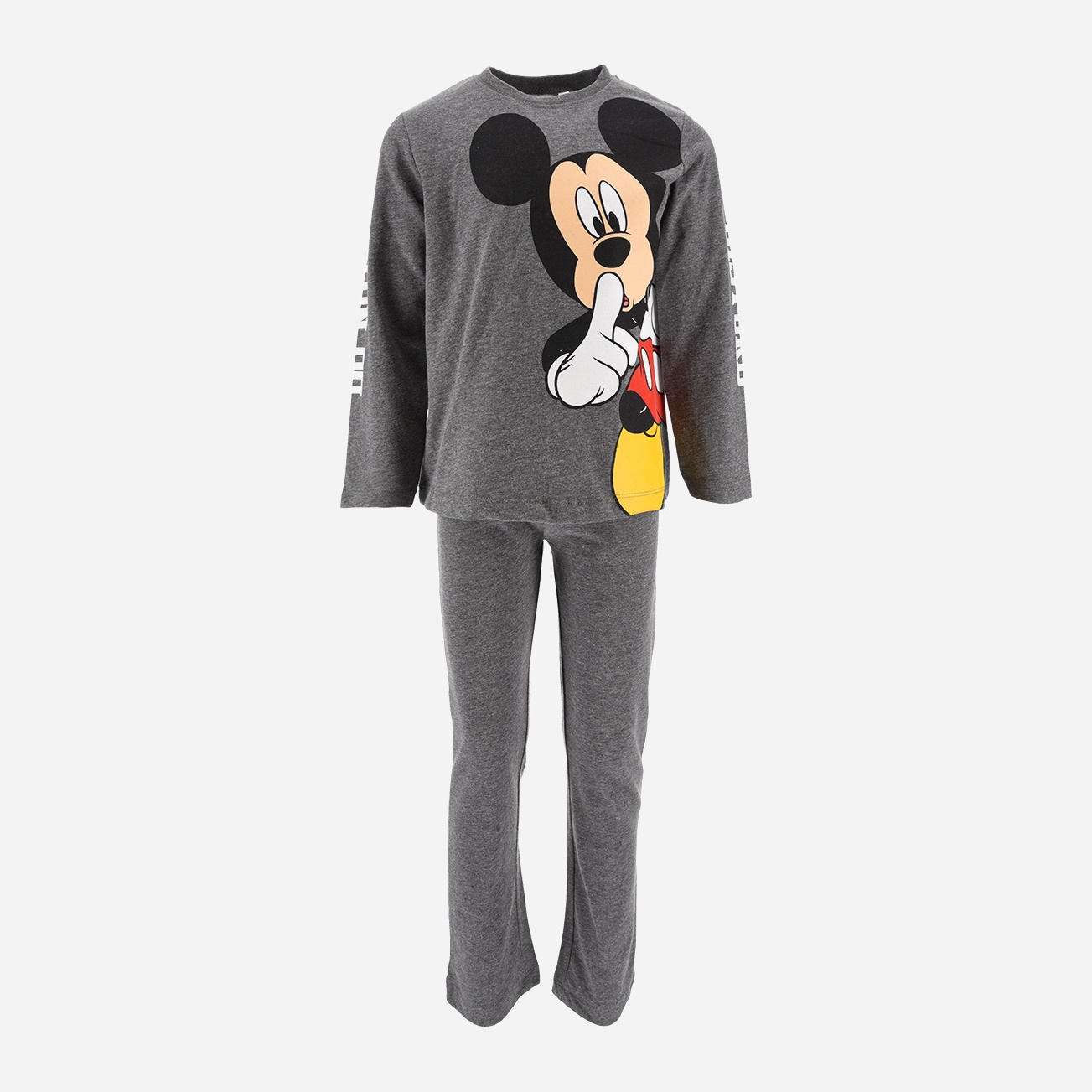 Акция на Піжама дитяча (футболка з довгими рукавами + штани) Disney Mickey VH2063 104 см Сіра от Rozetka