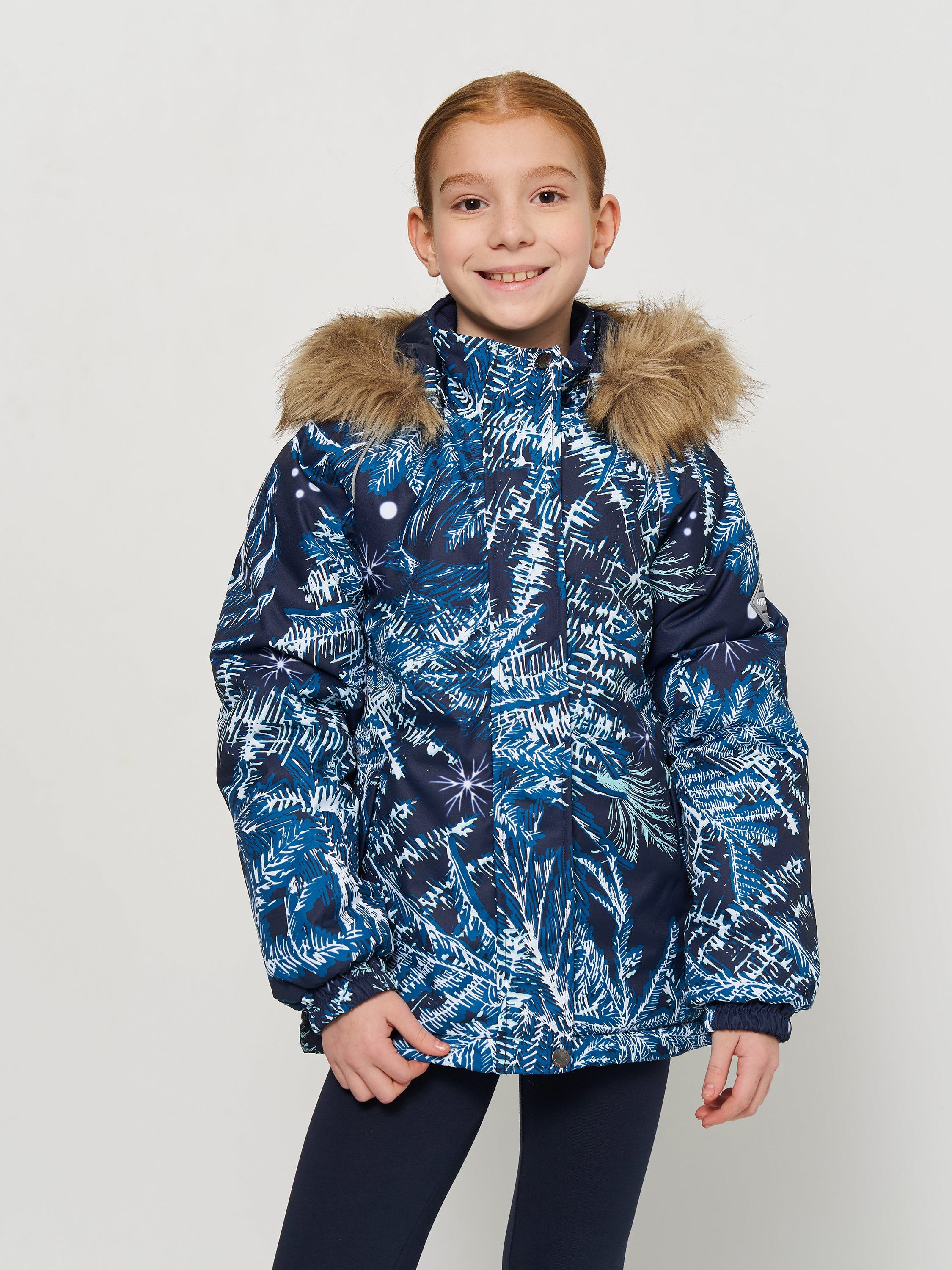 Акция на Дитяча зимова куртка для дівчинки Huppa Alondra 18420030-34286 122 см Темно-синя от Rozetka