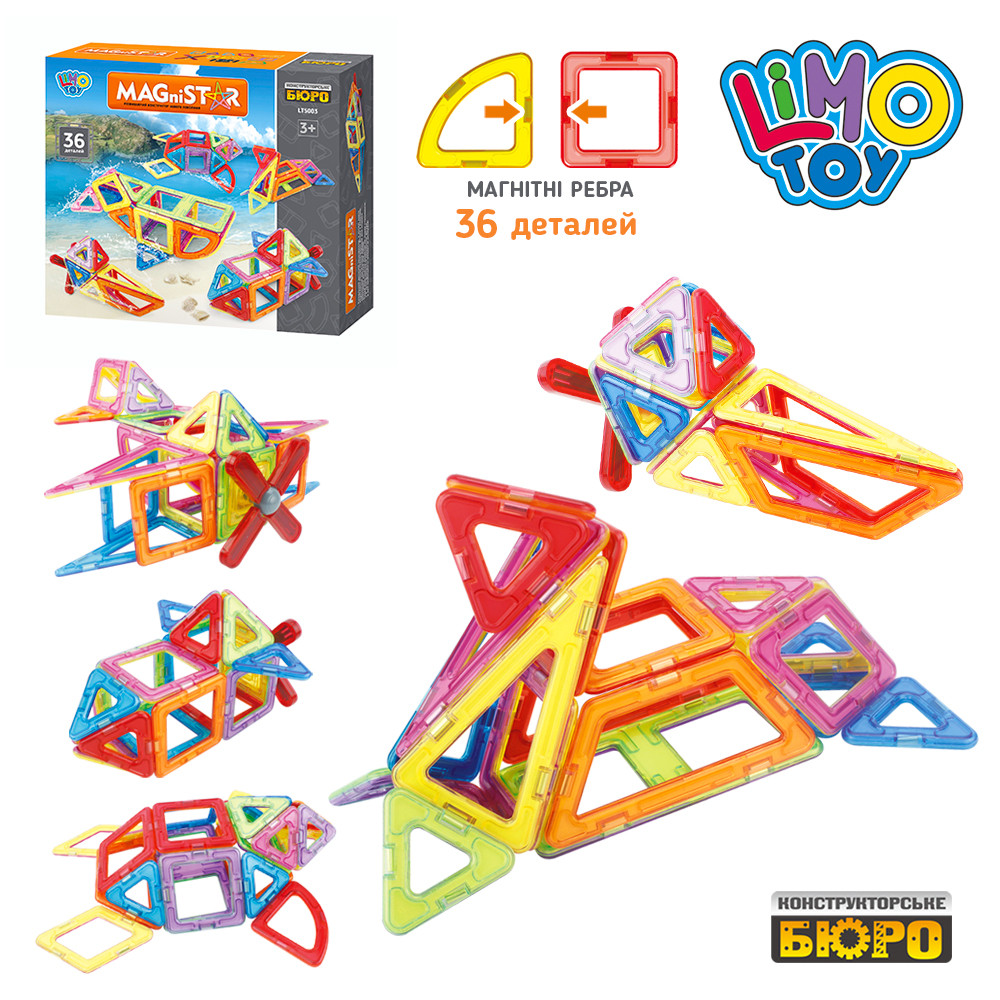 

Магнитный конструктор Limo Toy Авиа 36 деталей LT5003