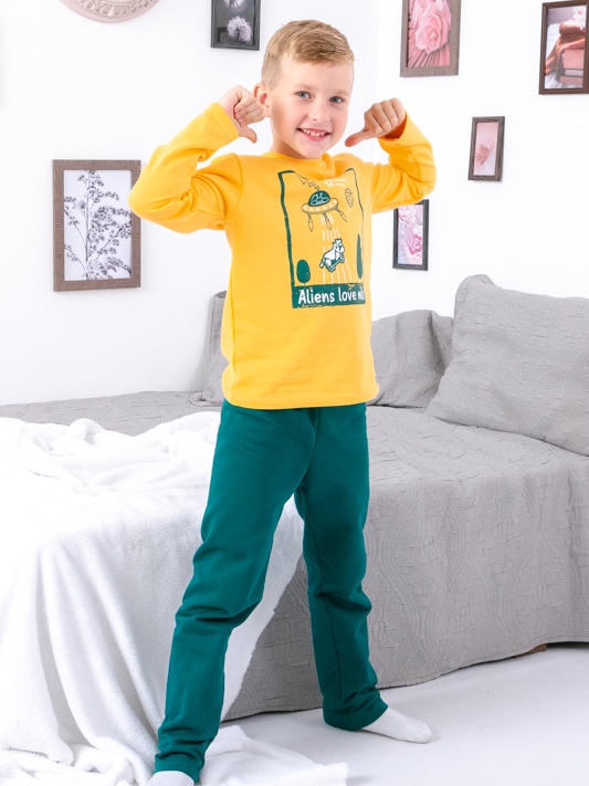 Акция на Піжама дитяча (футболка з довгими рукавами + штани) Носи Своє 6076-023-33-4 110 см Пісочний+смарагдовий (p-7595-135341) от Rozetka