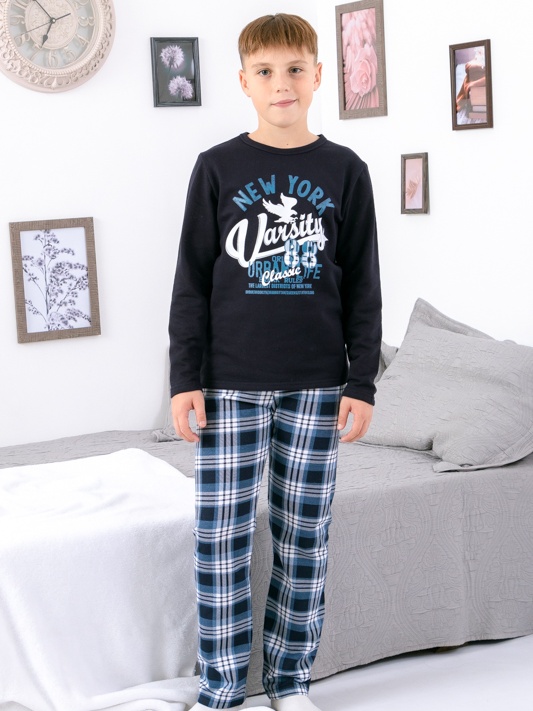 Акція на Піжама дитяча (футболка з довгими рукавами + штани) Носи Своє 6076-024-33-1 146 см Чорнило-синя (NEW YORK) (p-4254-139761) від Rozetka