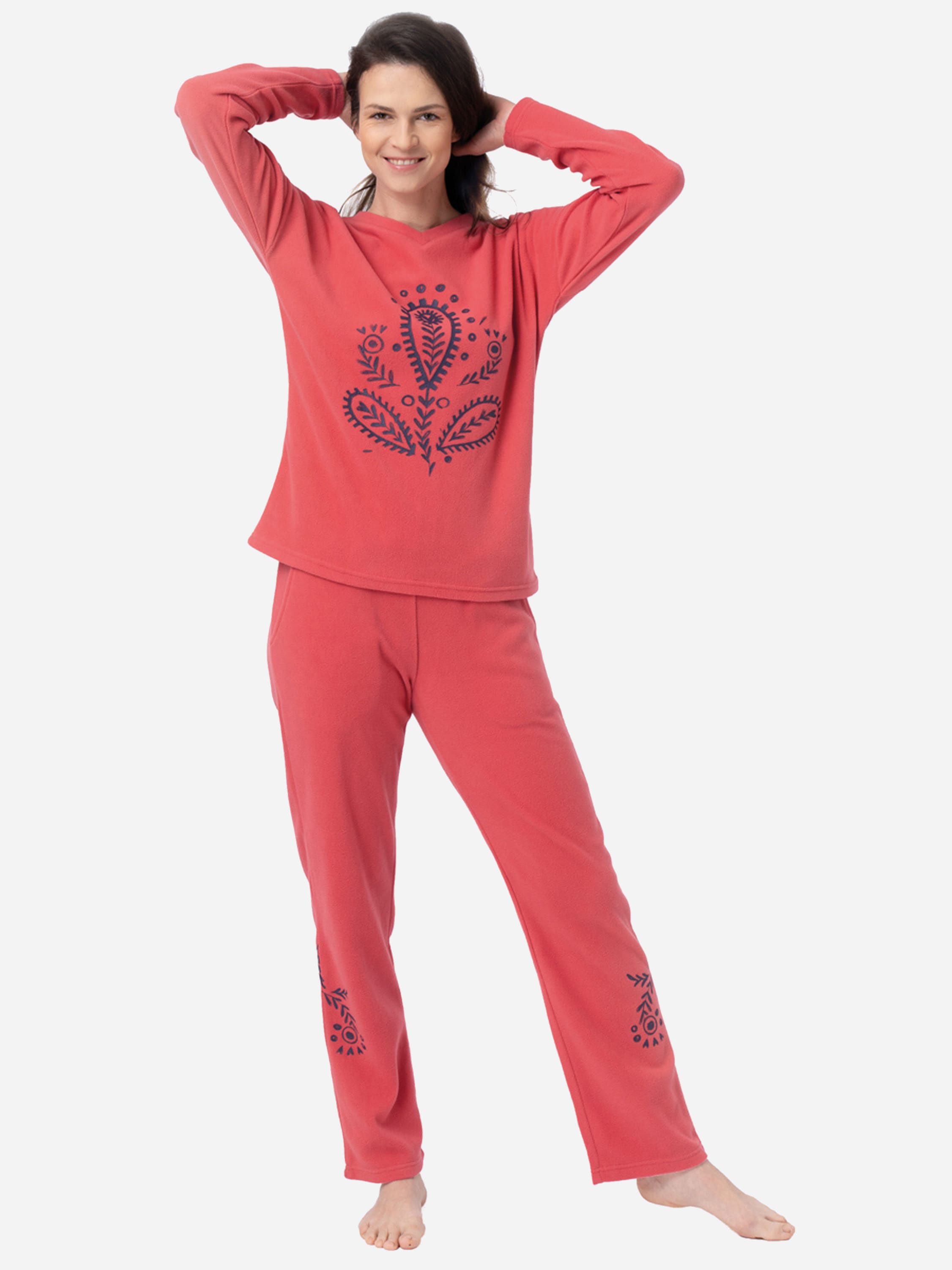 Акція на Піжама (світшот + штани) жіноча Key LHS 254 B23 L Червона від Rozetka
