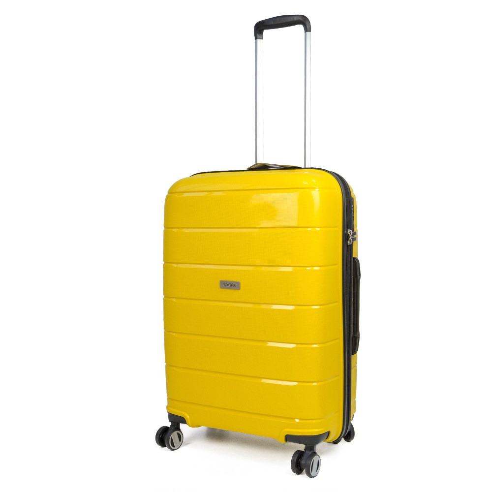 Чемодан пластиковый среднего размера М желтый Travelite Paklite Mailand ...