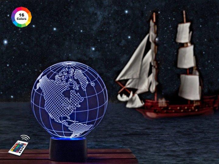 Ночник-светильник 3D "Глобус" 22х17 см 3DTOYSLAMP 000262329 – фото ...