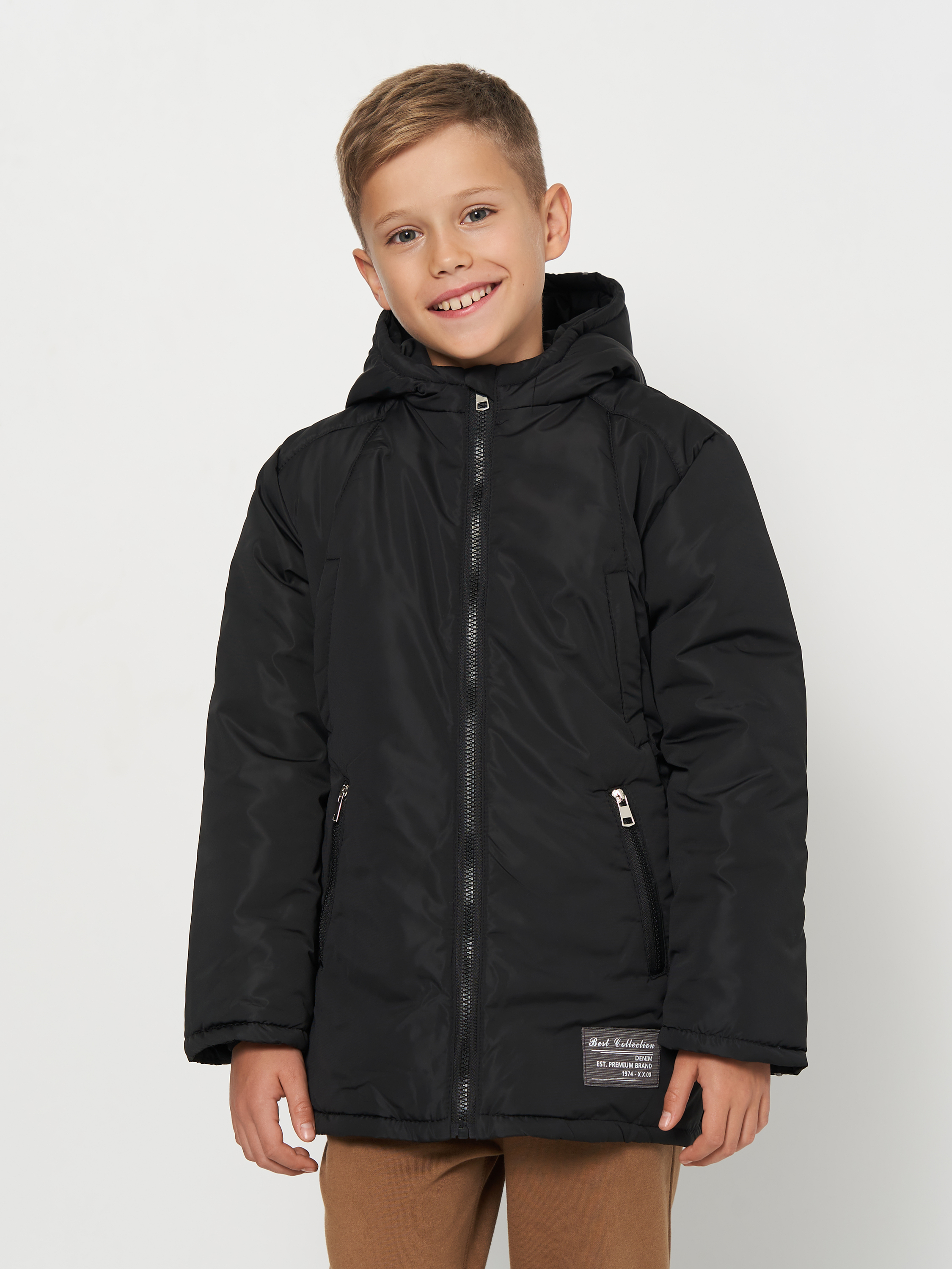 Акція на Дитяча демісезонна куртка для хлопчика Одягайко 22872 134 см Чорна від Rozetka