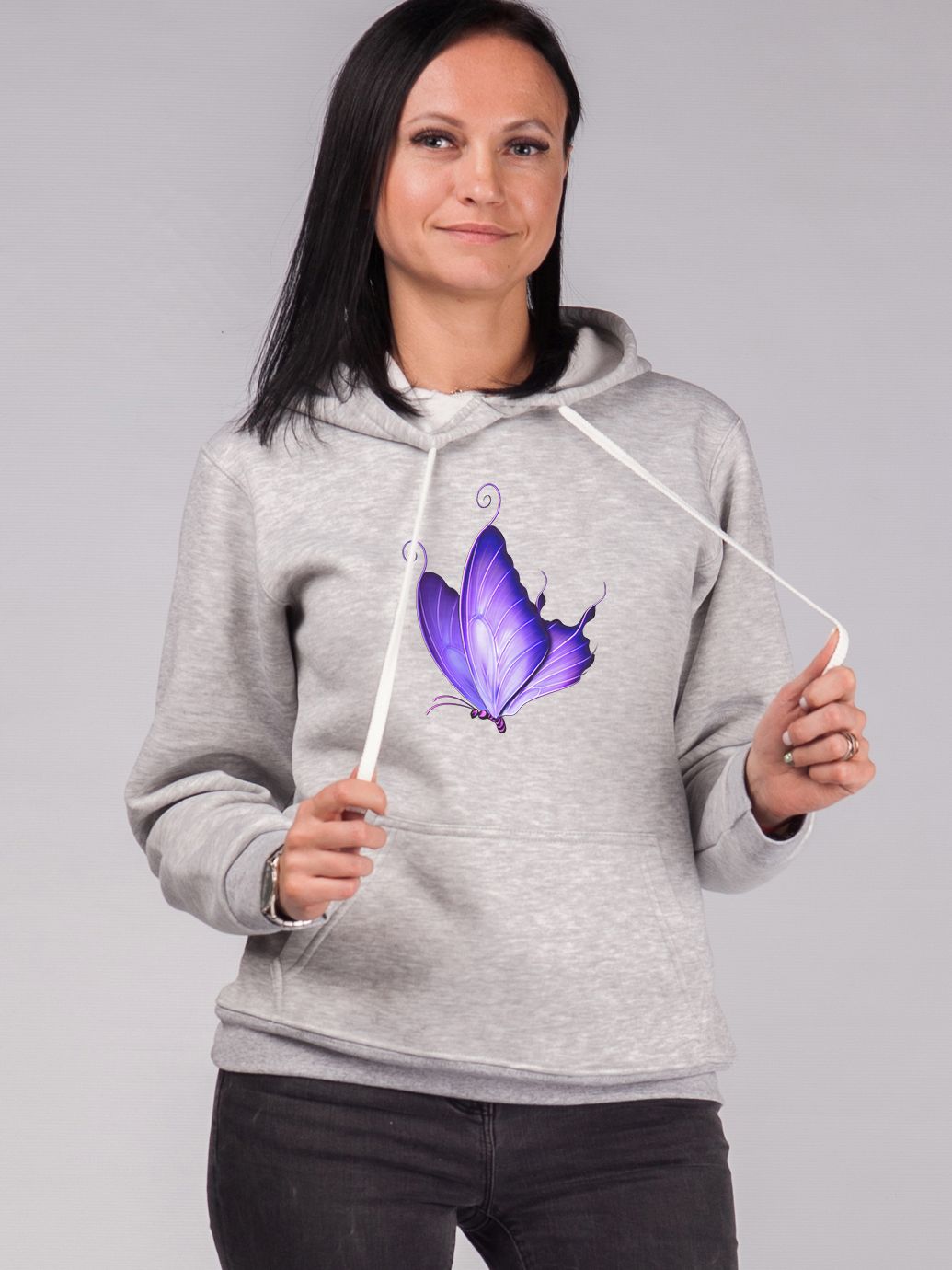

Худи Malta Ж459-14-РЧ Purle Butterfly S (42) Светло-серое