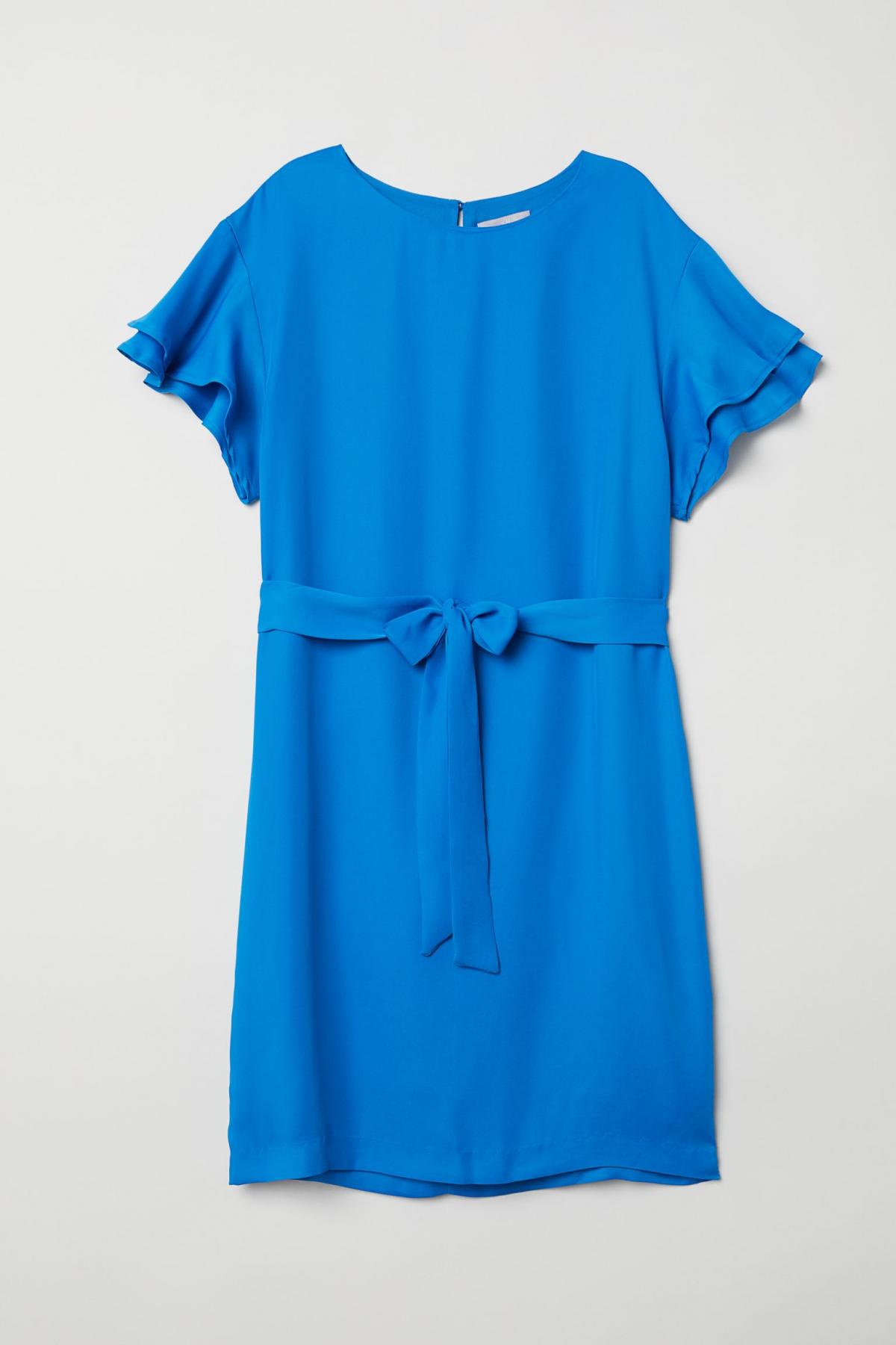 

Платье с рукавами-оборками H&M 32 Голубое