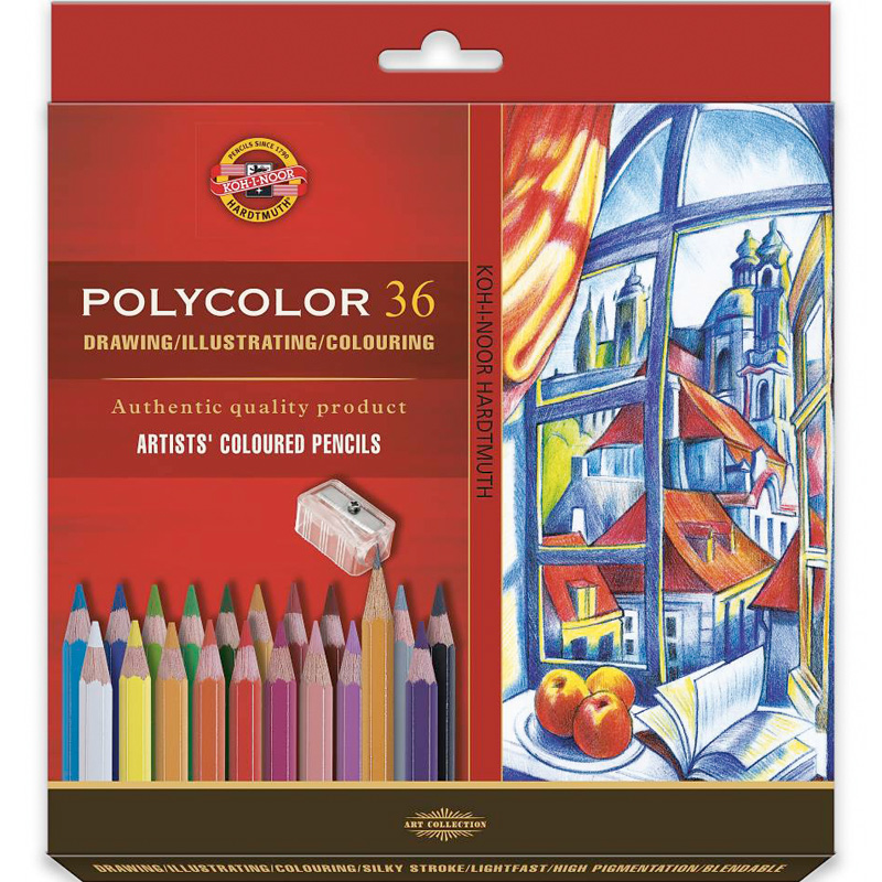 

Карандаши цветные Koh-i-Noor Polycolor 7 мм 36 цветов ассорти (3835)
