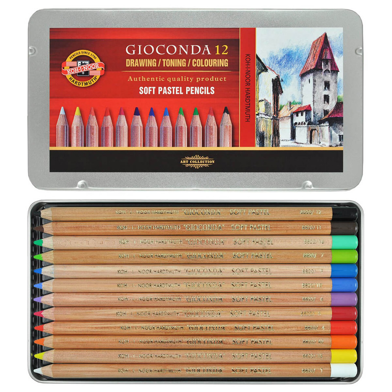 

Карандаши пастельные Koh-i-Noor Gioconda 4.2 мм 12 штук ассорти (8827012005PL)