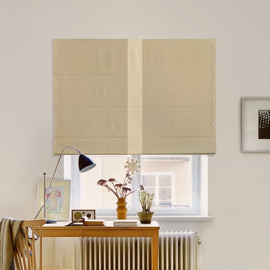 

Римская штора с кантом по центру система Classic InHt Джуси велюр Орех/Бежевый 90х160 см