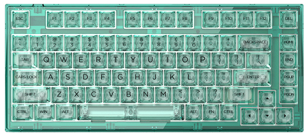 Клавиатура беспроводная FL ESPORTS Q75 SAM Green Transparent Azure ...