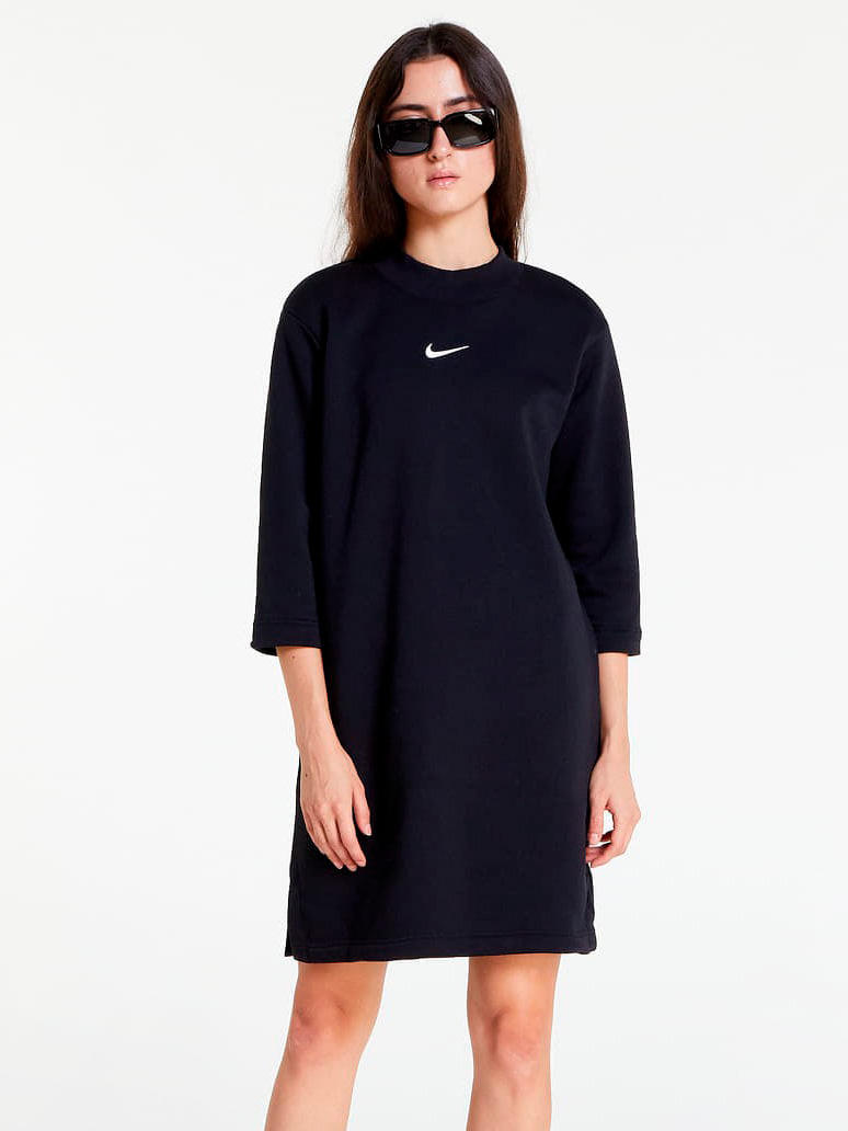 Акція на Плаття-футболка коротке літнє жіноче Nike Style Fleece 3Q Dress DV5248-010 S Black/Sail від Rozetka