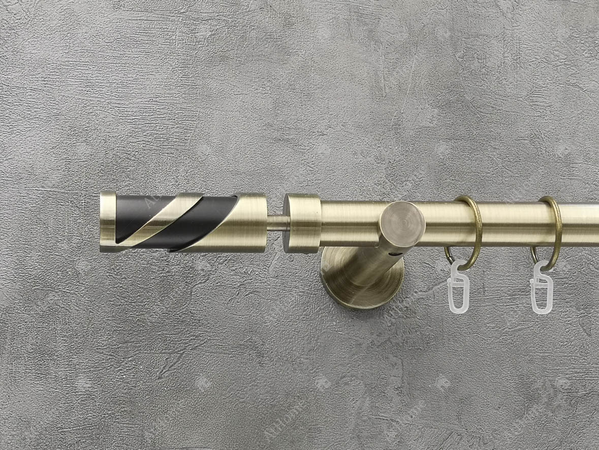 

Карниз Quadrum Сиена 320 см одинарный универсальный Антик 25 мм гладкая (кольца с крючками)