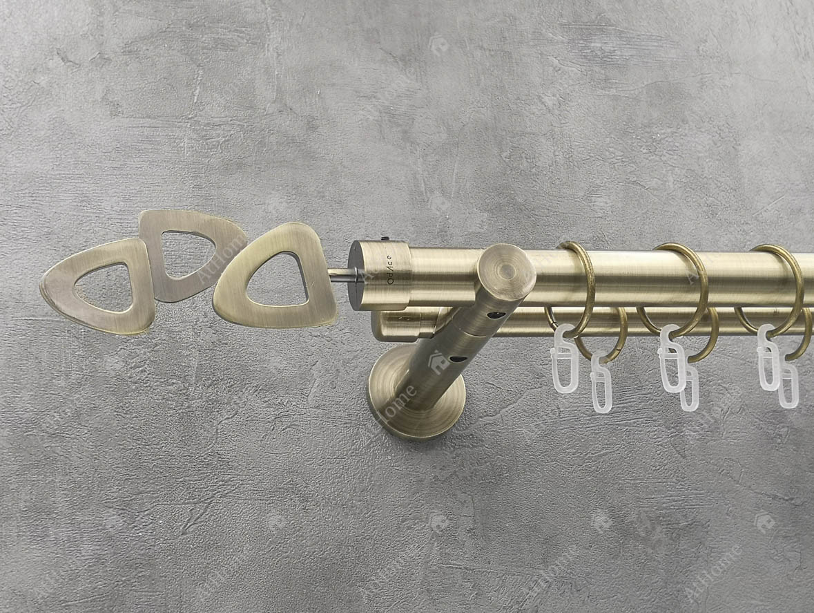 

Карниз Quadrum Лилет 240 см двойной универсальный Антик 25/19 мм гладкая (кольца с крючками)