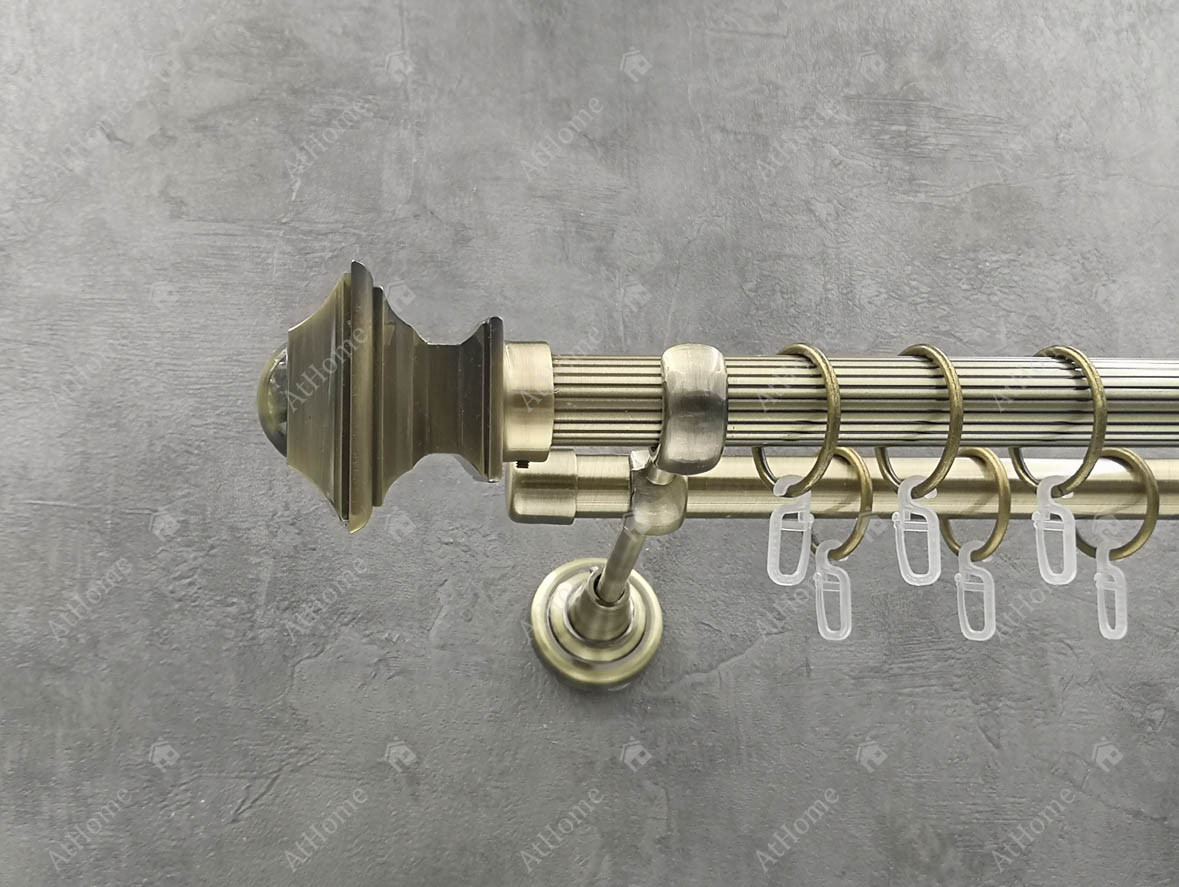 

Карниз Quadrum Борджеза 200 см двойной Антик 25/19 мм рифленая (кольца с крючками)