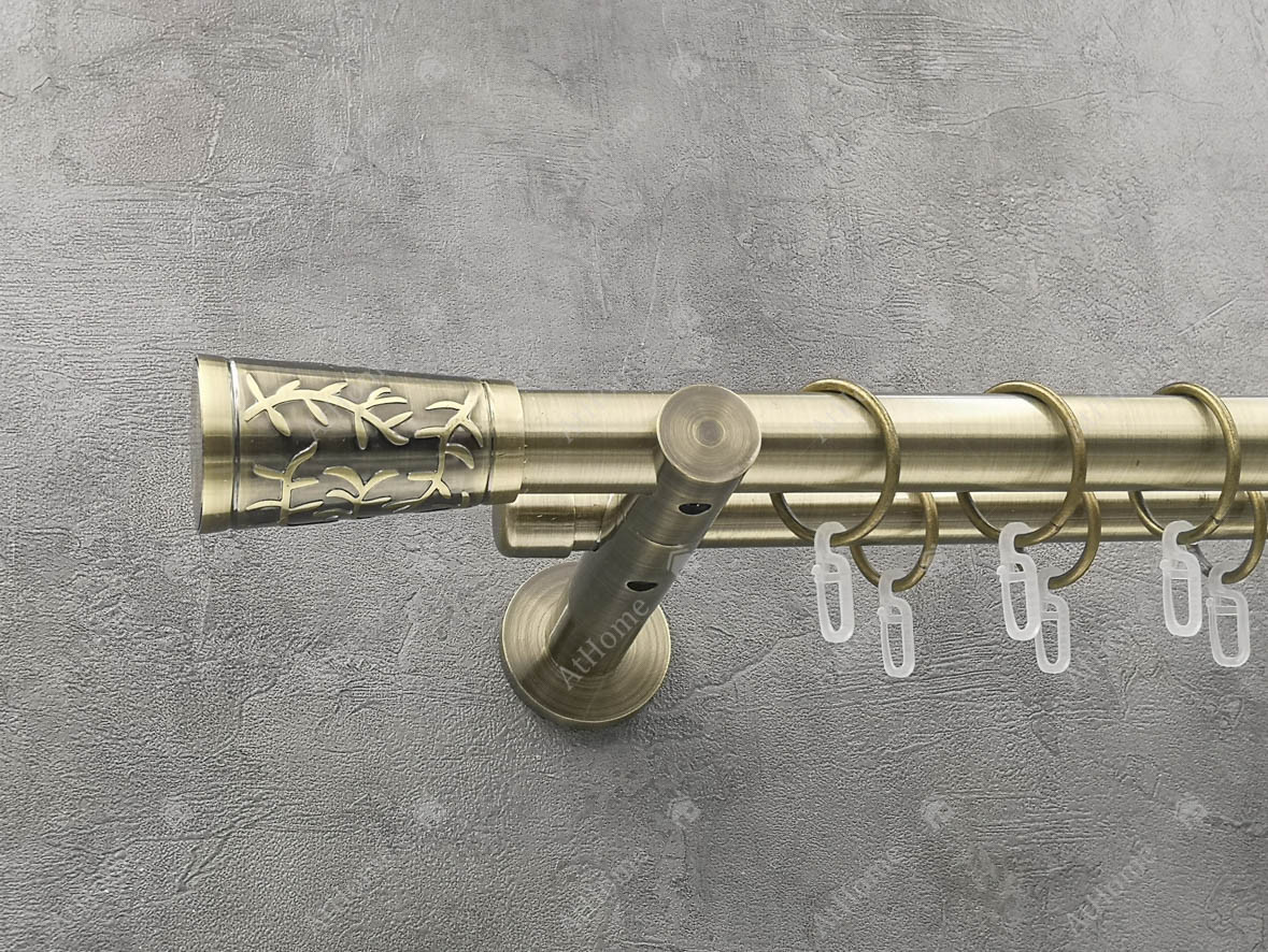 

Карниз Quadrum Севилья 160 см двойной универсальный Антик 25/19 мм гладкая (кольца с крючками)