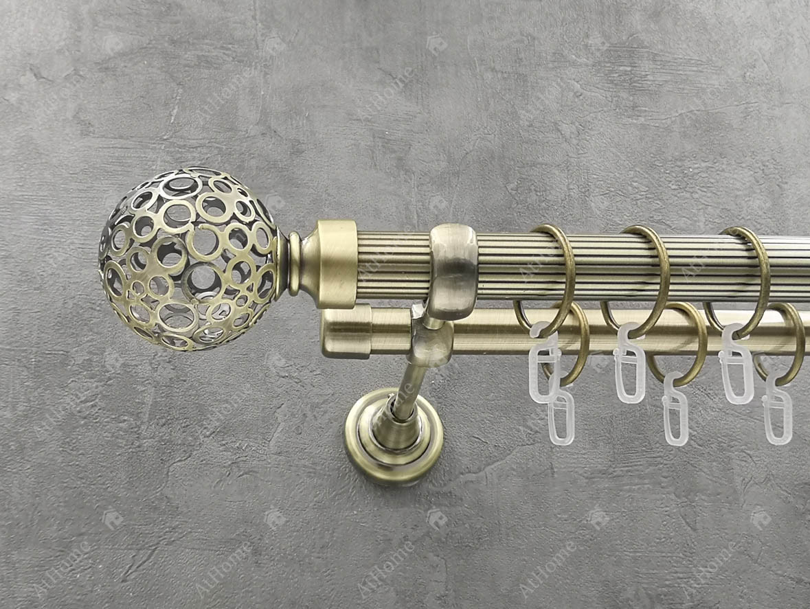 

Карниз Quadrum Савона 240 см двойной Антик 25/19 мм рифленая (кольца с крючками)