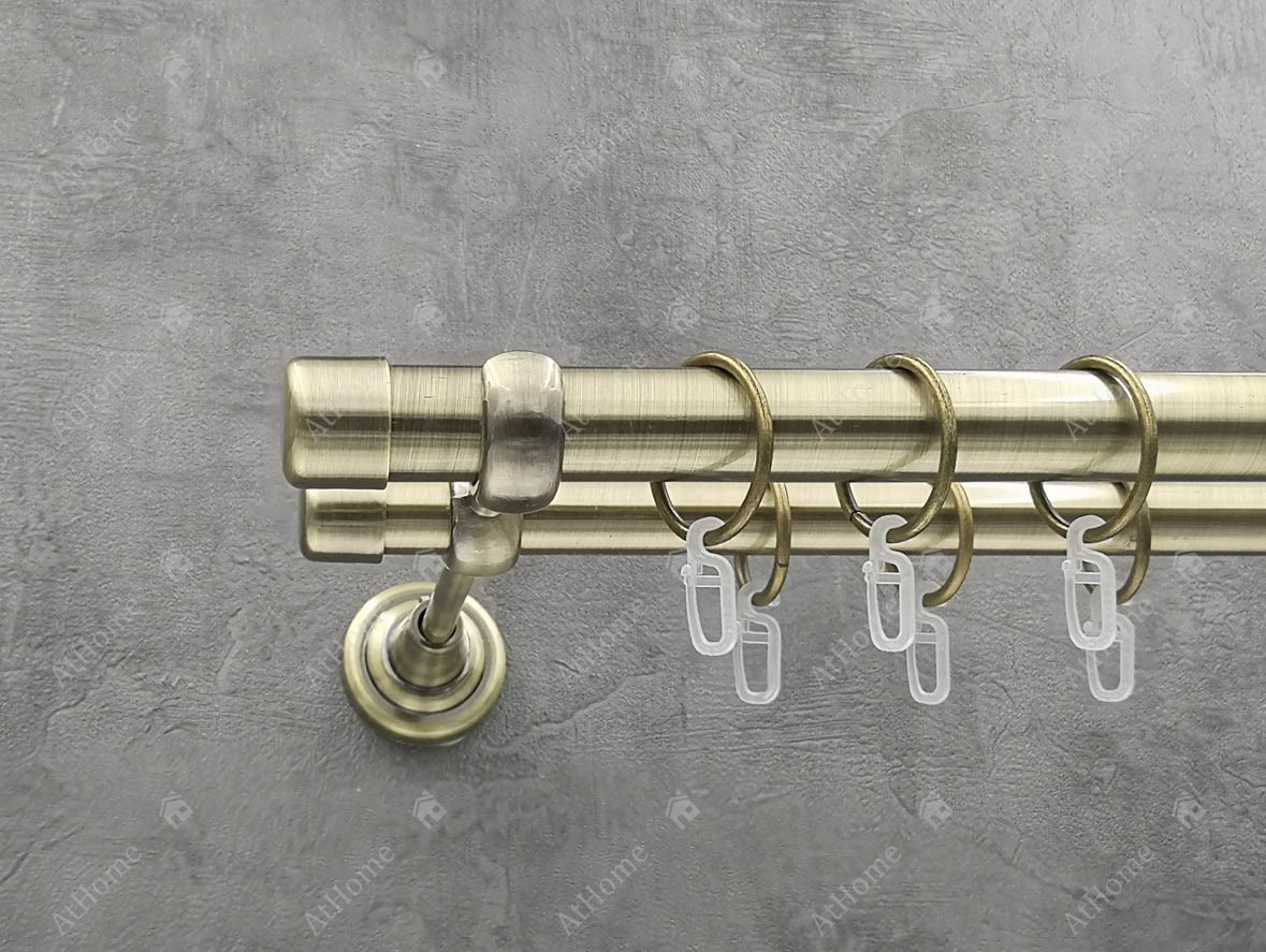 

Карниз Quadrum Заглушка 160 см двойной Антик 25/19 мм гладкая (кольца с крючками)