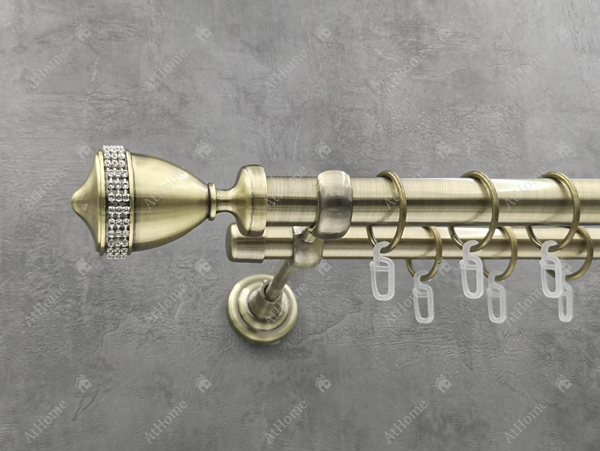 

Карниз Quadrum Етерния 300 см двойной Антик 25/19 мм гладкая (кольца с крючками)