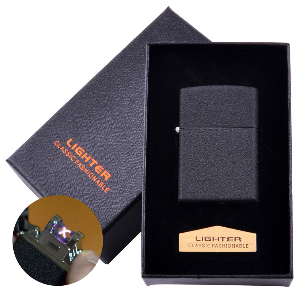 

Электроимпульсная зажигалка в подарочной коробке LIGHTER (USB) Net Black