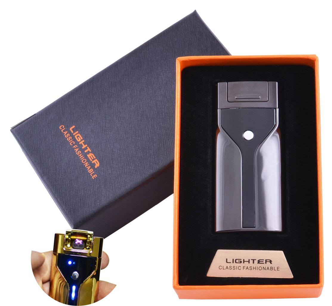 

Зажигалка в подарочной коробке Lighter (Двойная молния) Smell Black