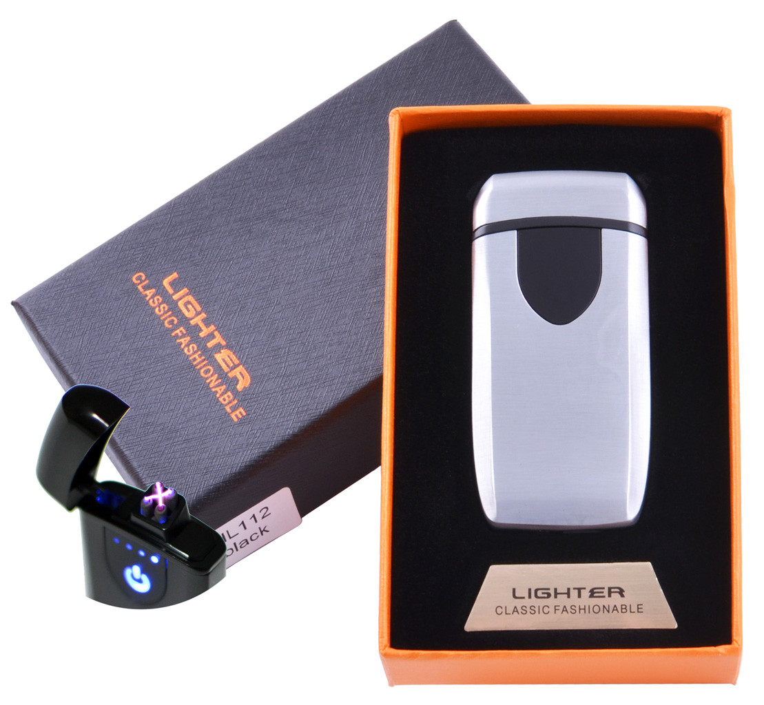 

Электроимпульсная зажигалка в подарочной коробке Lighter Smile Silver