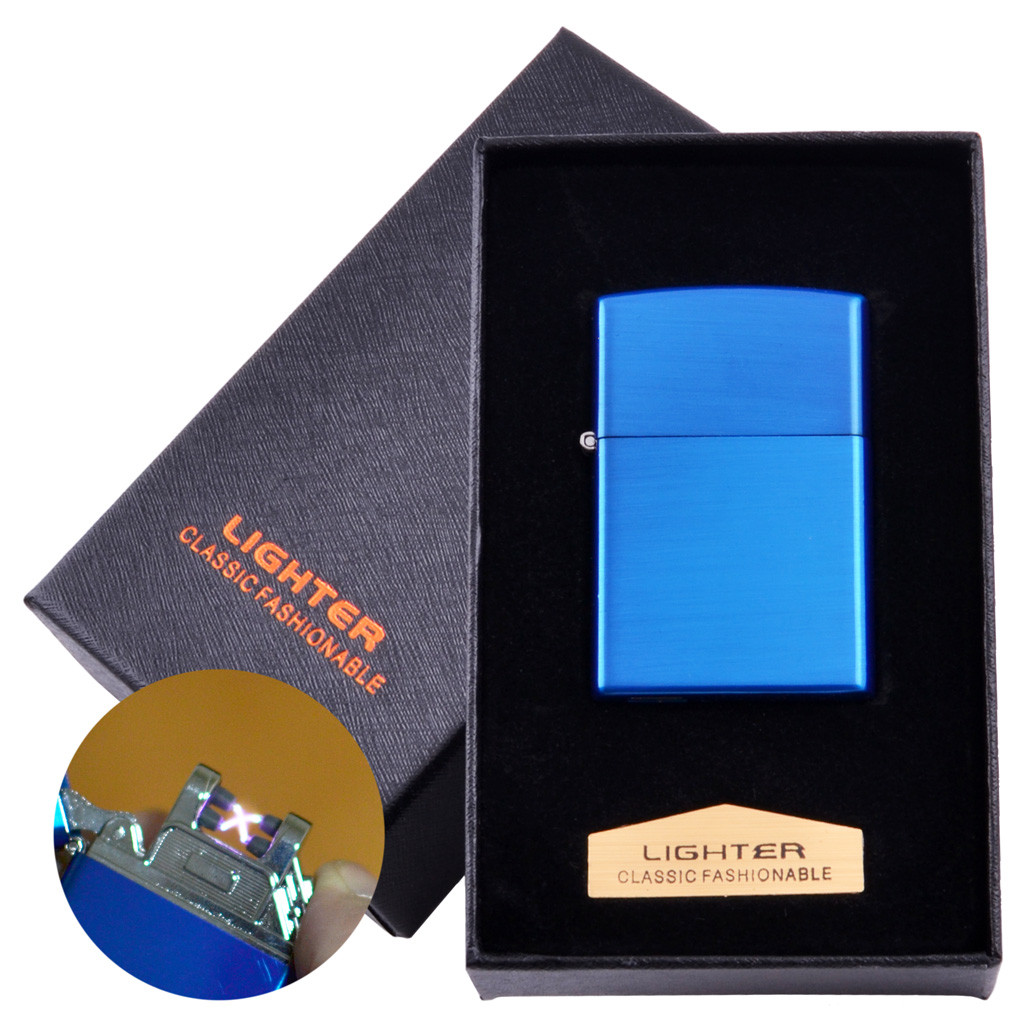 

Электроимпульсная зажигалка в подарочной коробке Lighter Nano Blue