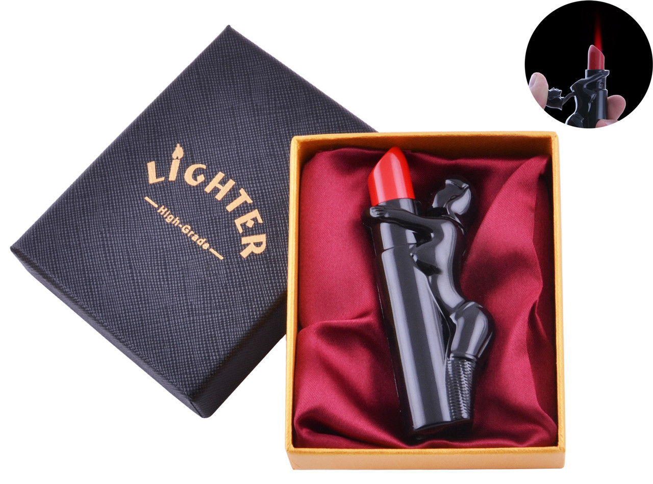 

Зажигалка в подарочной коробке Девушка на Помаде (Турбо пламя) Black