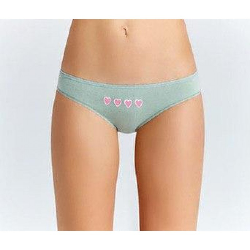 

Детские подростковые трусы для девочек Baykar с сердечками 95% хлопок 5% эластан размер 8 рост 170-176 см зеленые 7980