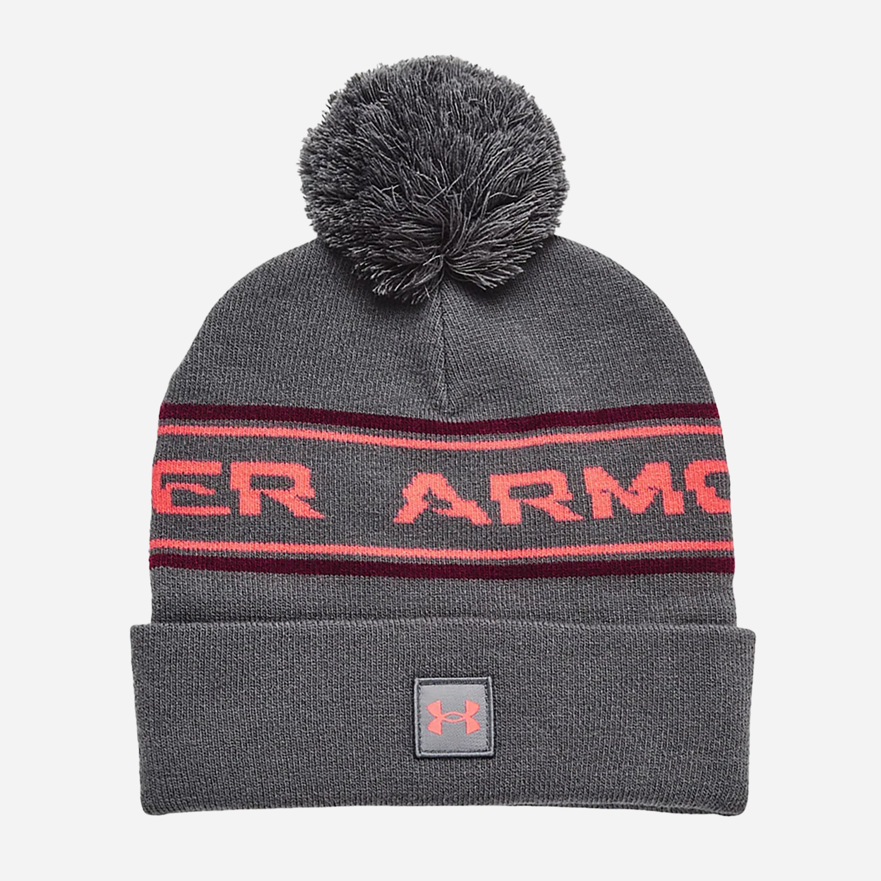 Акція на Шапка чоловіча Under Armour UA Men's Halftime Pom Beanie 1379985-013 OSFM Сіра від Rozetka