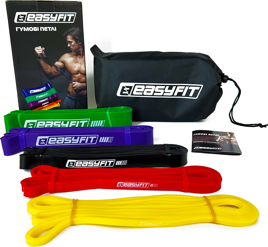 Резиновые петли-эспандеры Easyfit Origin 1-65 кг для фитнеса ...