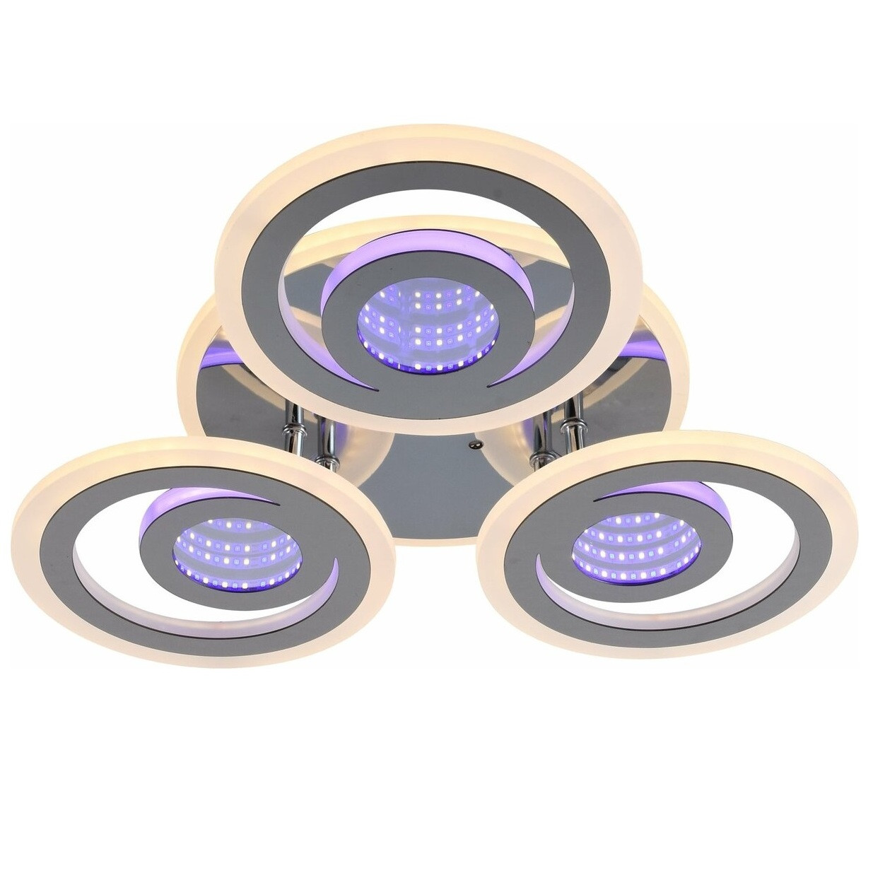 Светодиодная люстра на три плафона с LED подсветкой 2700-6400К с ...
