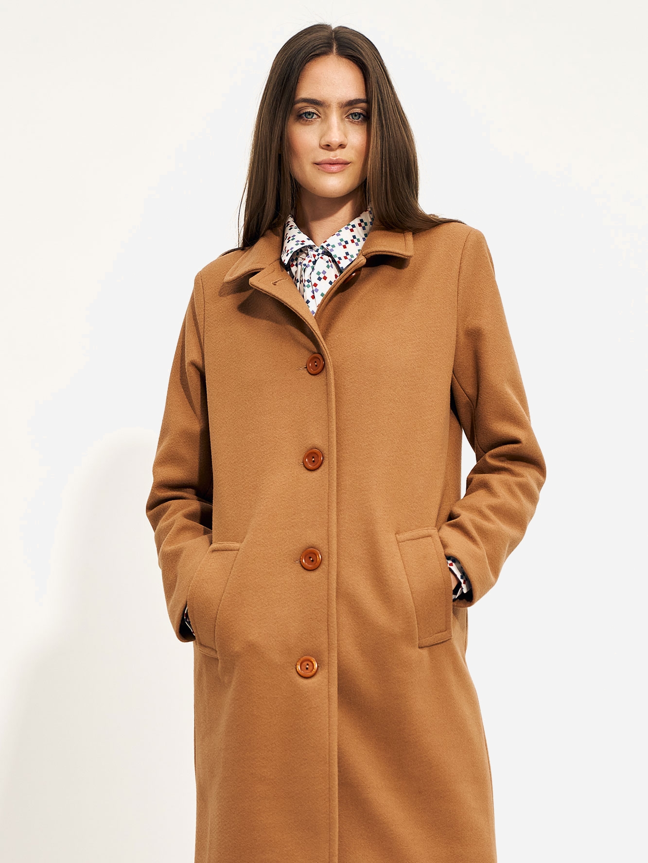 Пальто женское Nife PL18 40 Коричневое (5908292725982) – в интернет ...