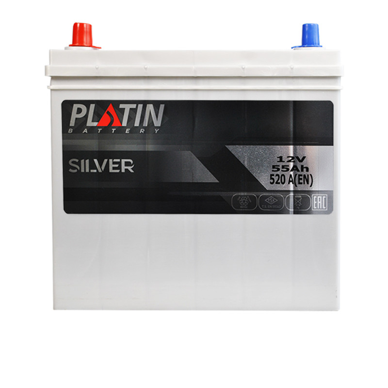 Автомобильный аккумулятор PLATIN Silver Asia 55Ah 520A L+ (левый +) SMF ...
