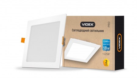 

Светильник LED встраиваемый квадрат 18W 5000K 220V VL-DLS-185, 24074, Videx