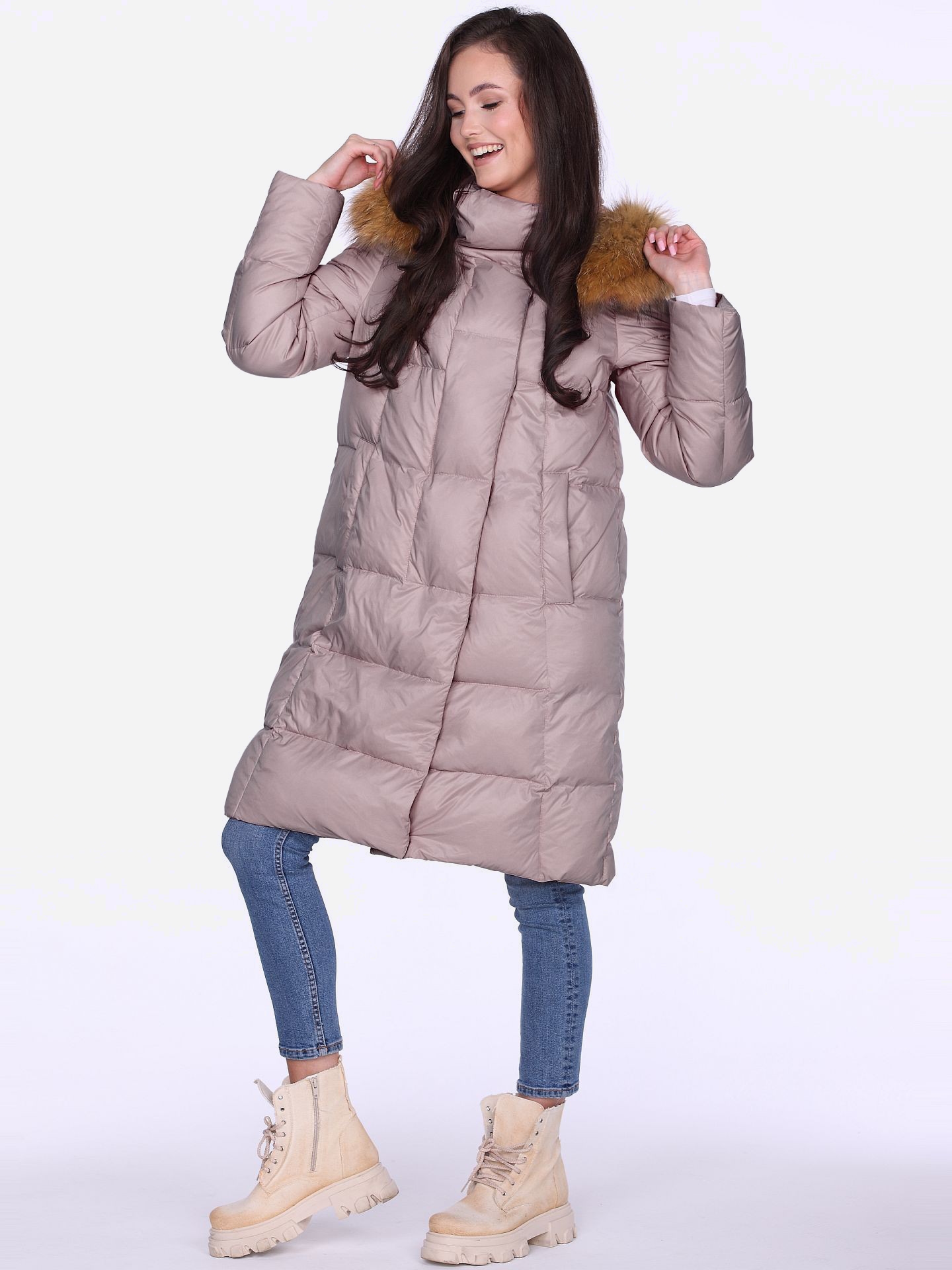 Акція на Куртка зимова жіноча PERSO BLH220011FXR XL Рожева від Rozetka