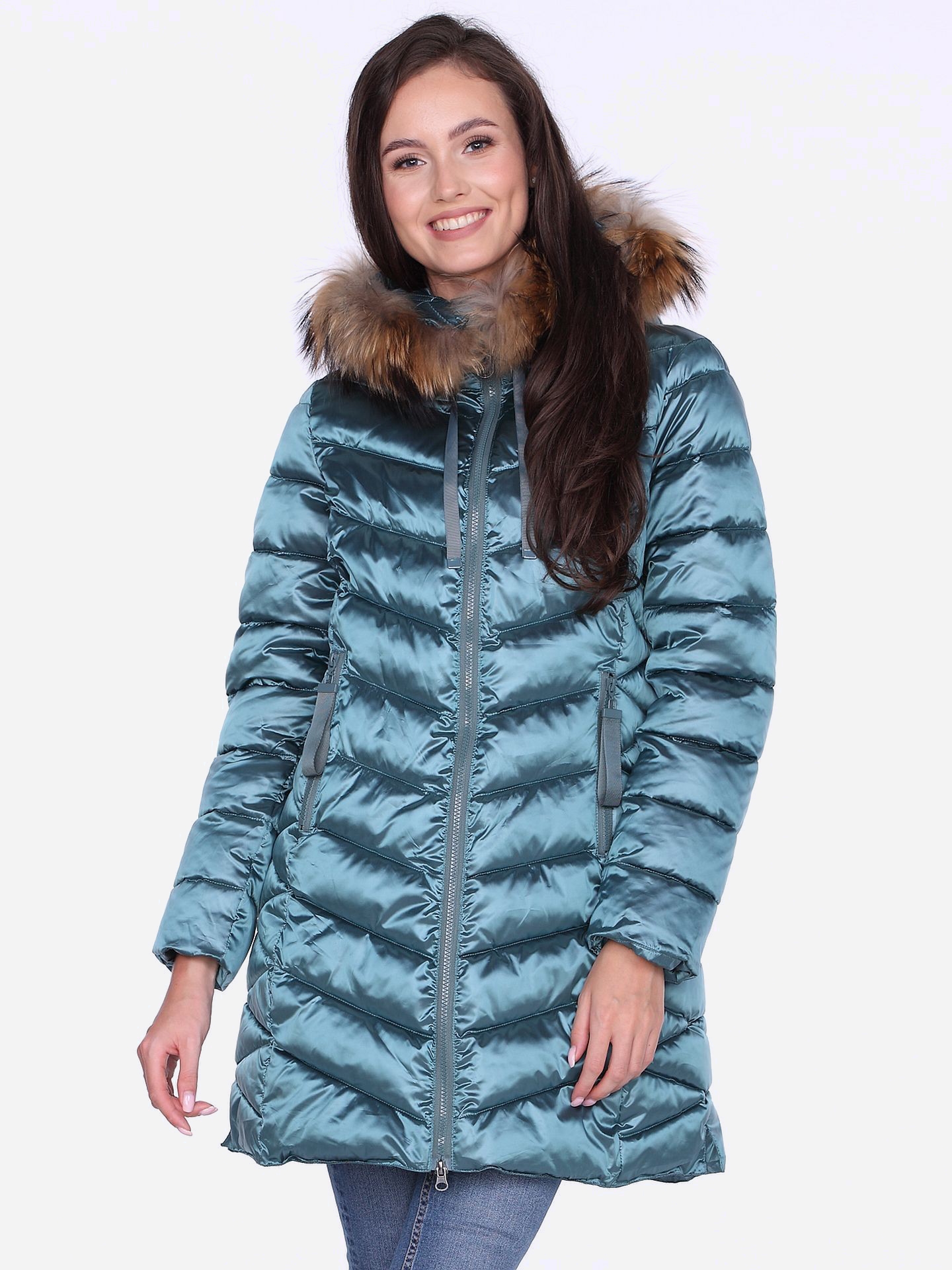 Акція на Куртка зимова жіноча PERSO BLH220036FR XL Смарагдова від Rozetka