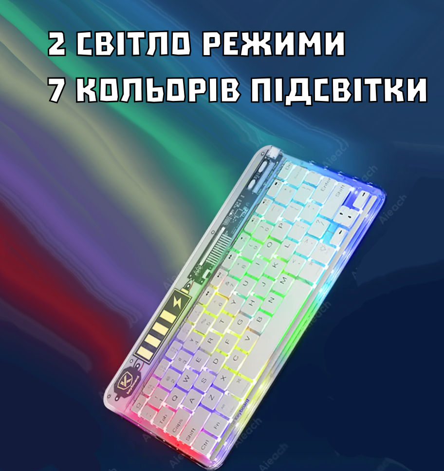 Беспроводная прозрачная Bluetooth-клавиатура + мышка с подсветкой RGB,  аккумуляторная клавиатура для планшета и других устройств iOS Android  Windows – фото, отзывы, характеристики в интернет-магазине ROZETKA от  продавца: ZOOM Store | Купить в