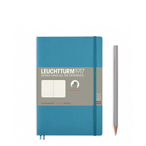 

Блокнот Leuchtturm1917 М'яка обкладинка Paperback B6 (12,5х19 см) Холодний синій Крапка (358315)