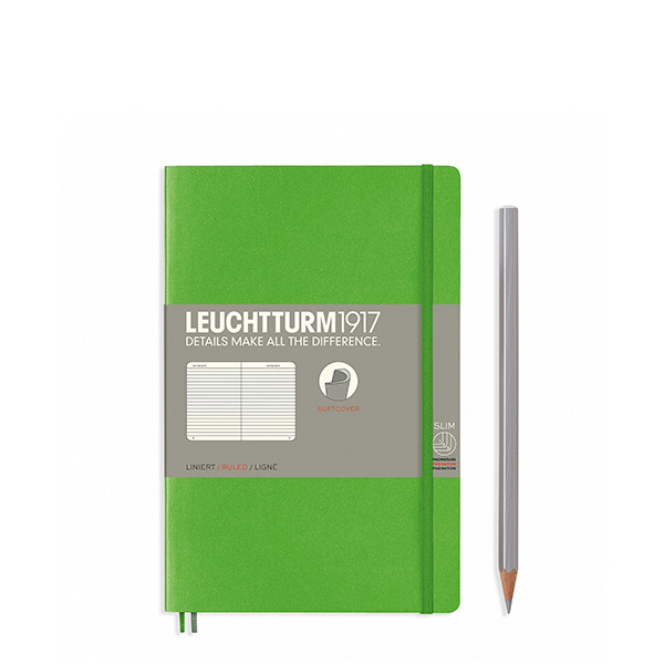 

Блокнот Leuchtturm1917 М'яка обкладинка Paperback B6 (12,5х19 см) Свіжий зелений Лінія (358305)