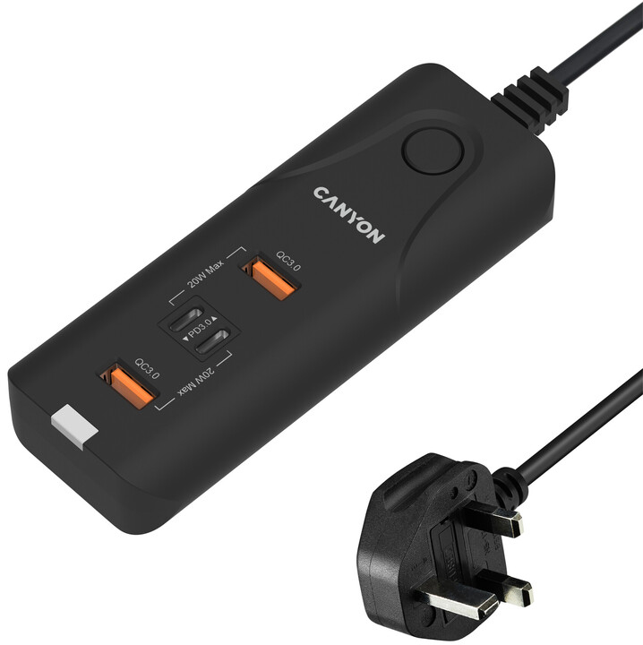Сетевое зарядное устройство Canyon H-10 2USB-A QC 3.0 18W 2USB-C PD 20W ...