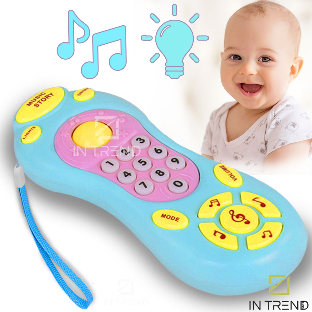 

Детский пульт для малыша Remote Controller музыкальный на батарейках – музыкальная детская игрушка со встроенным проектором + режим регулировки громкости для мальчика, Голубой