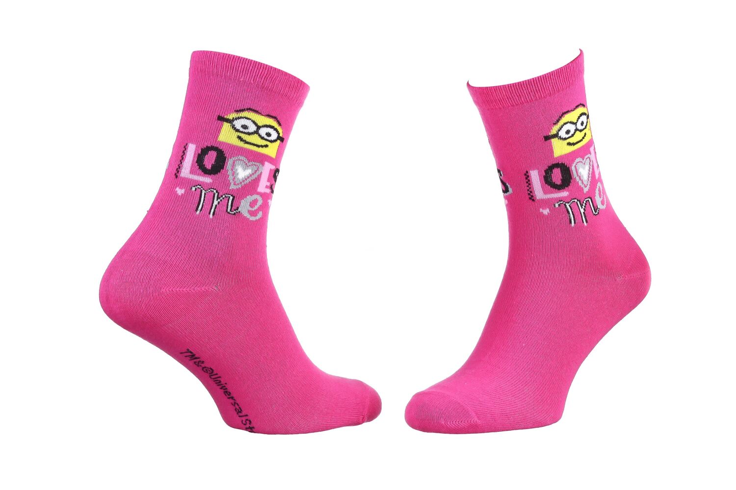 

Носки Minions Minion + Loves Me  (13890131-3) dark pink, Носки Minions Minion + Loves Me 36-41 (13890131-3) dark pink