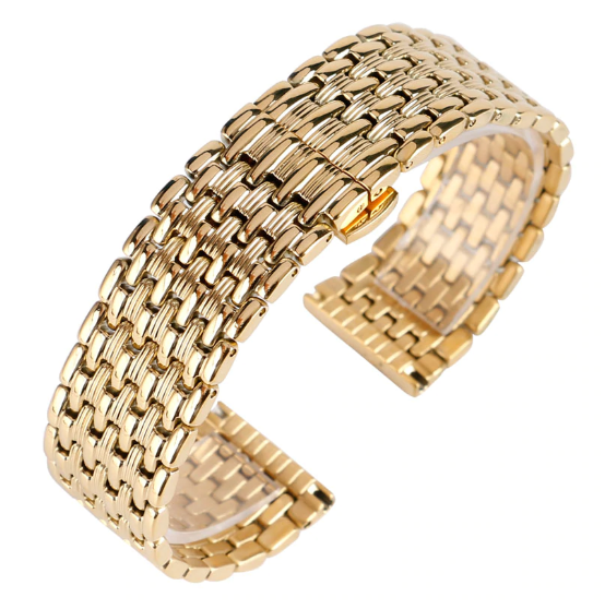 

Браслет для часов стальной Watch Band литой, полированный 18 мм Золотистый