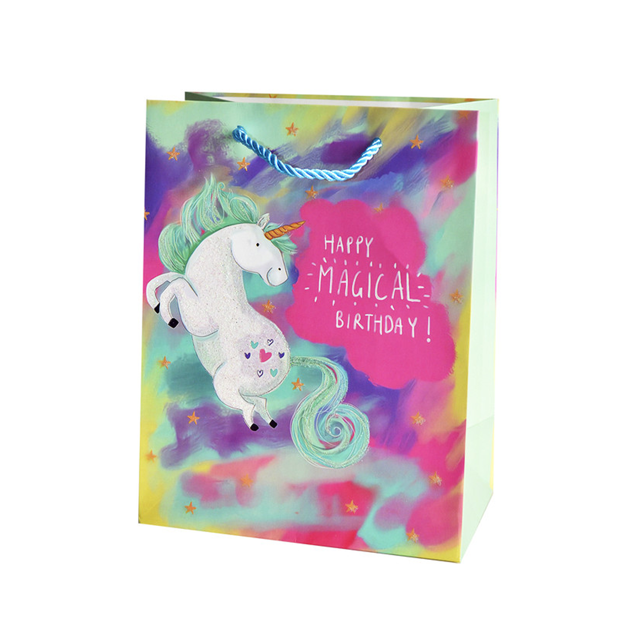 Подарочный Пакет Единорог Happy Magical Birthday 32x25x11см ...