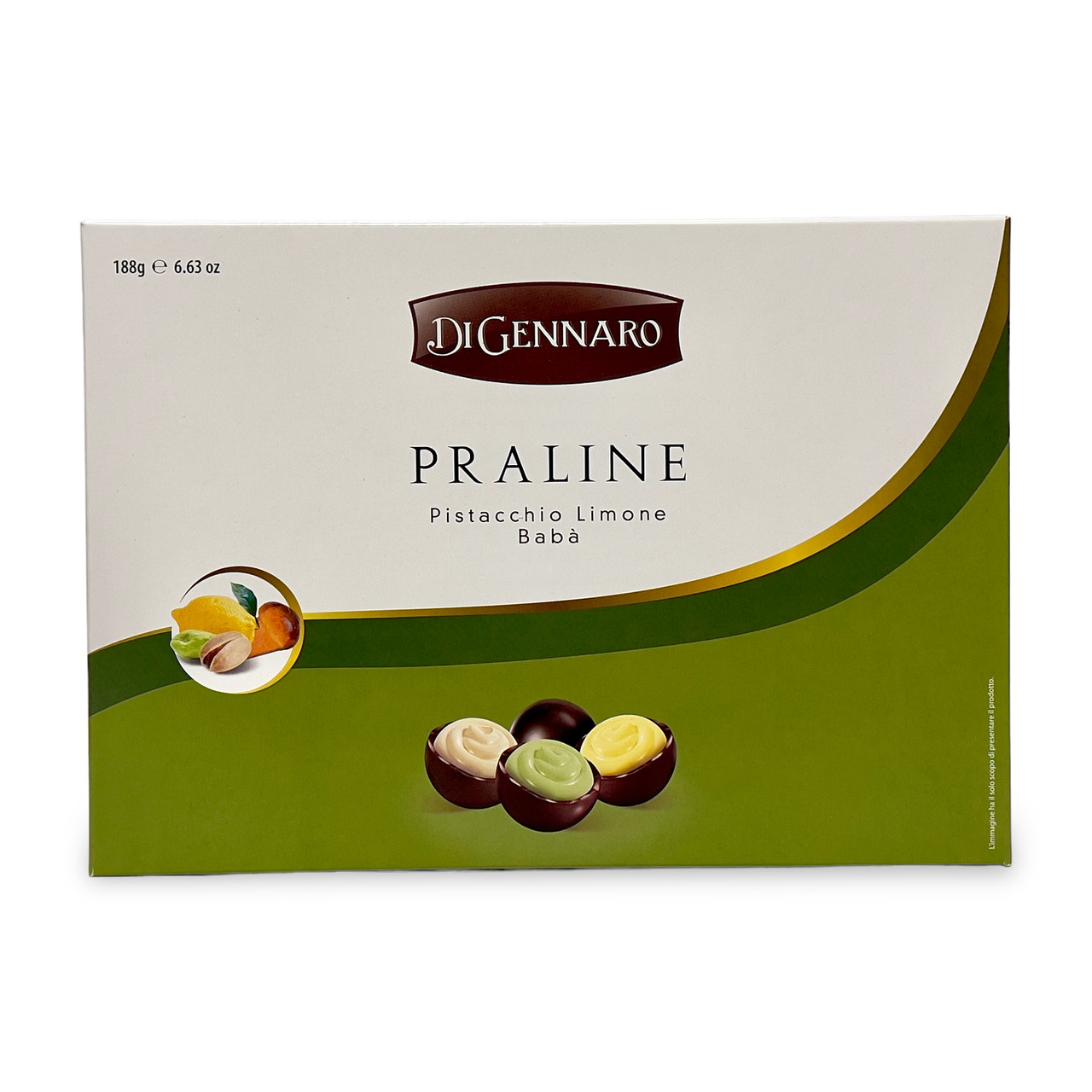Конфеты шоколадные DI GENNARO Praline Pistacchio Limone Baba молочный ...