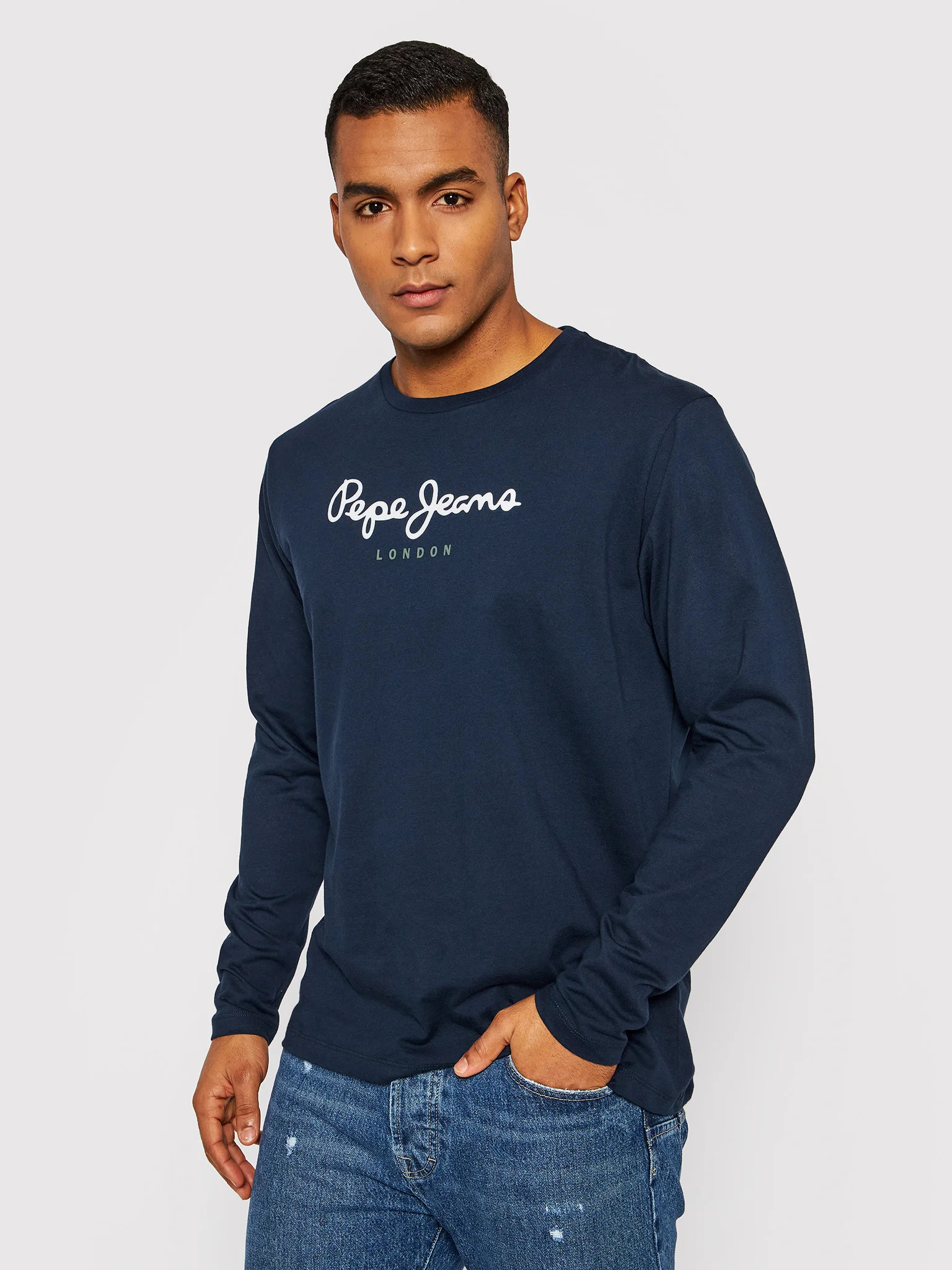 Акція на Лонгслів чоловічий Pepe Jeans London 921332311 XXL Синій від Rozetka