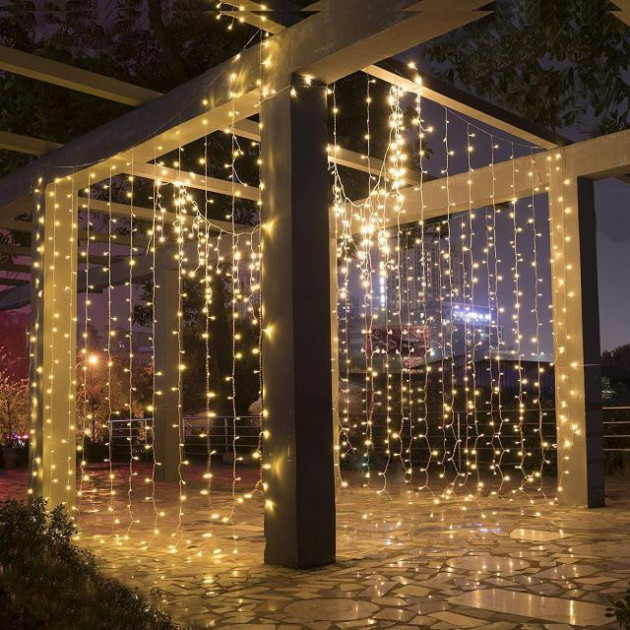 

Гирлянда светодиодная LED Light водопад, 3*2,5 м, 240 LED, теплый белый, полупроф