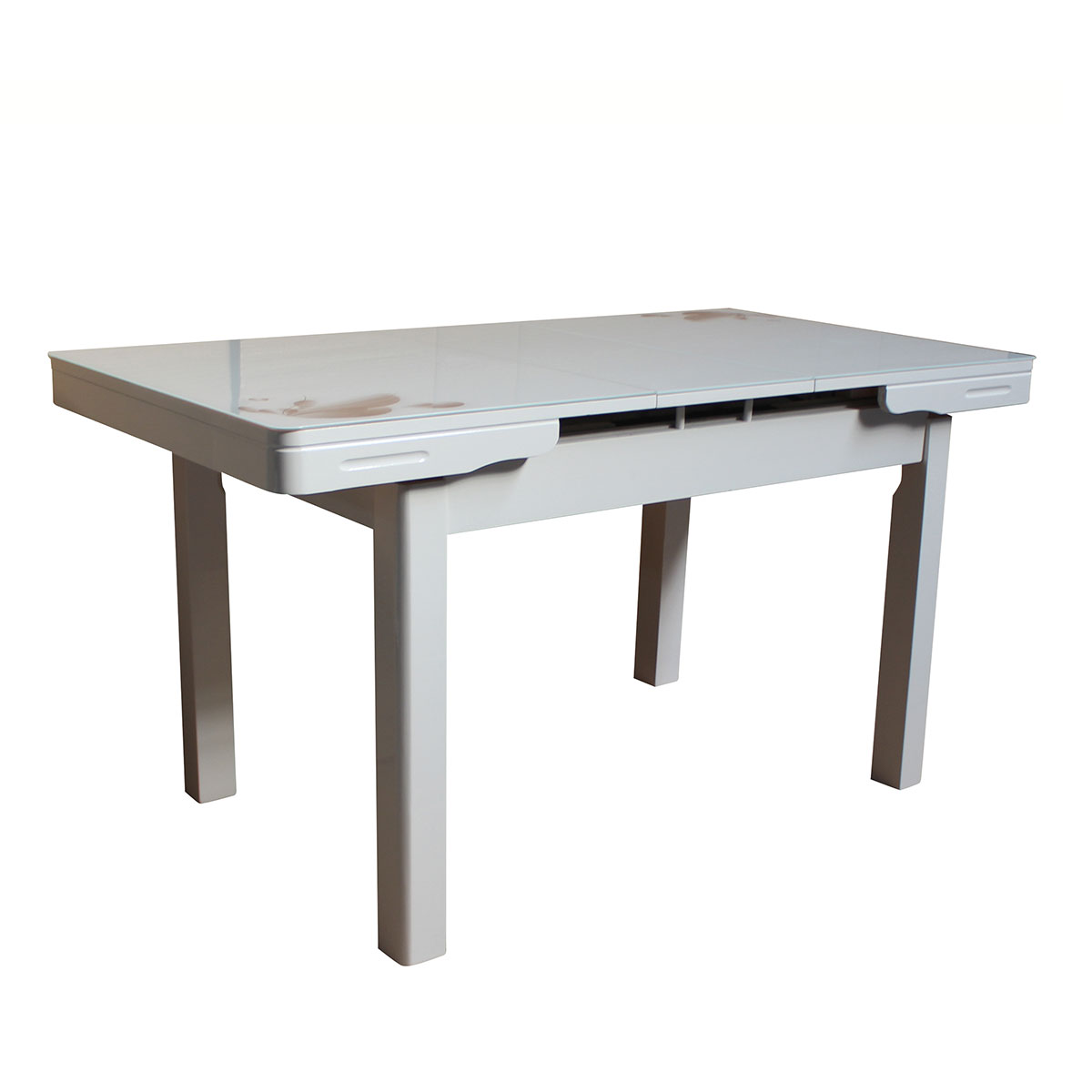 

Стол обеденный раскладной в гостиную, кухню Лаура 110(140)x75 стекло/МДФ, дерево белый, разноцветный Woody