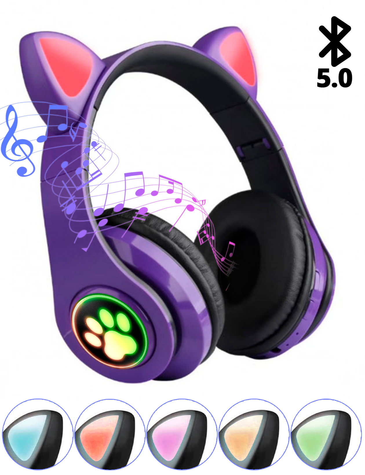 Наушники с кошачьими ушками Беспроводные Wireless headphones Cat ear ...